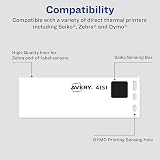 Avery Direct Thermal Address Labels, 1-1/8" x 3-1/2", Clear, Comparable to DYMO 30254, 1 Roll of Labels, 120 Printable Labels Total (4151) – view 2