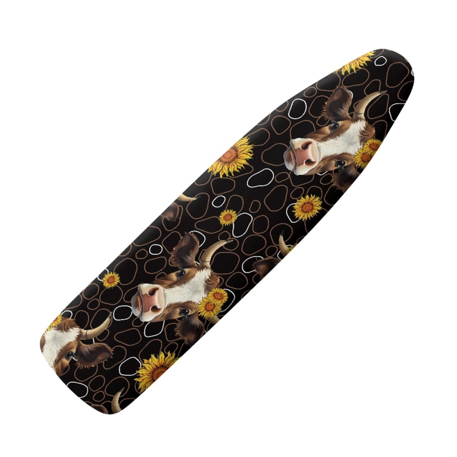 Ironing Board Covers 135 x 45 Black Brown Animal Iron Board Covers and Pad Thick Resist Scorching and Staining Thick Easy Fit Iron Cover Adjustable Elastic Rope Ironing Boards Cover 135x45cm