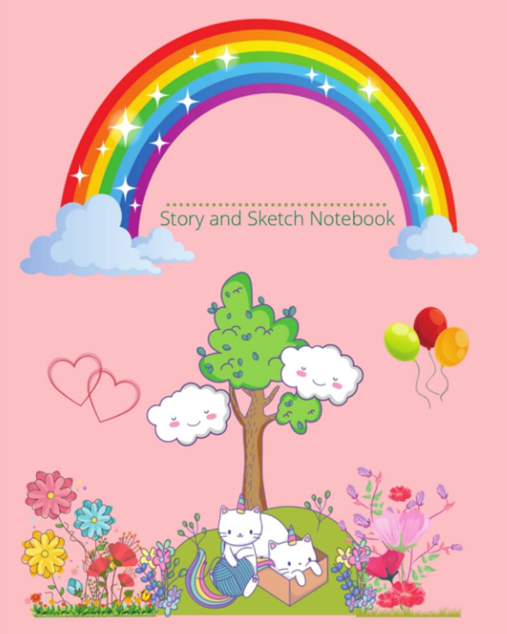 Story and Sketch Notebook: Draw and Write Journal for Kids | Handwriting Practice | Blank Primary Ruled with Dotted Midline | Writing Paper with ... in | 20.32x25.4 cm| 100 pages | White Paper