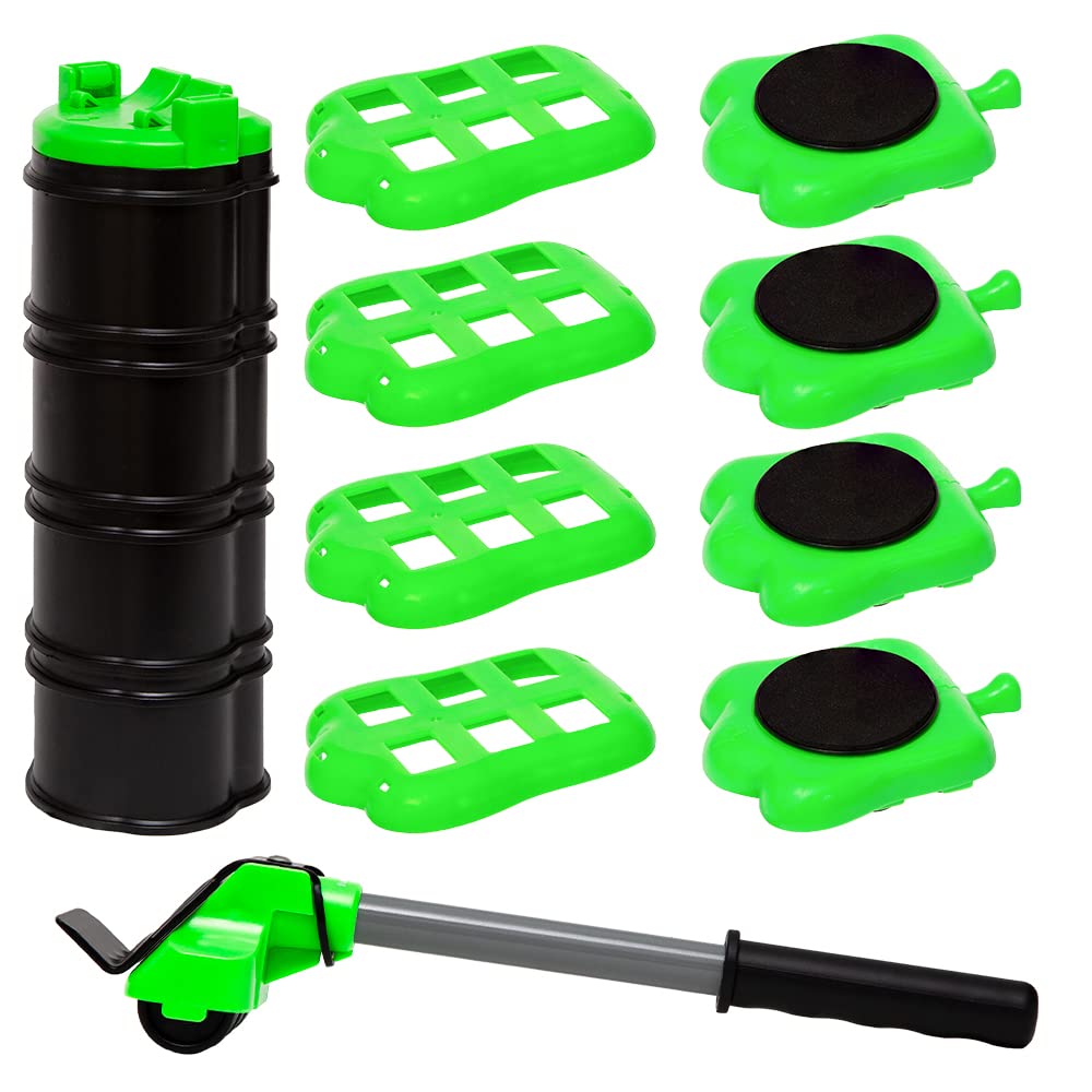 Heavy Duty Furniture Lifter Lever 4 660 lbs Load Capacity Appliance Roller Wheels Sliders Adjustable Height Lifting Tool