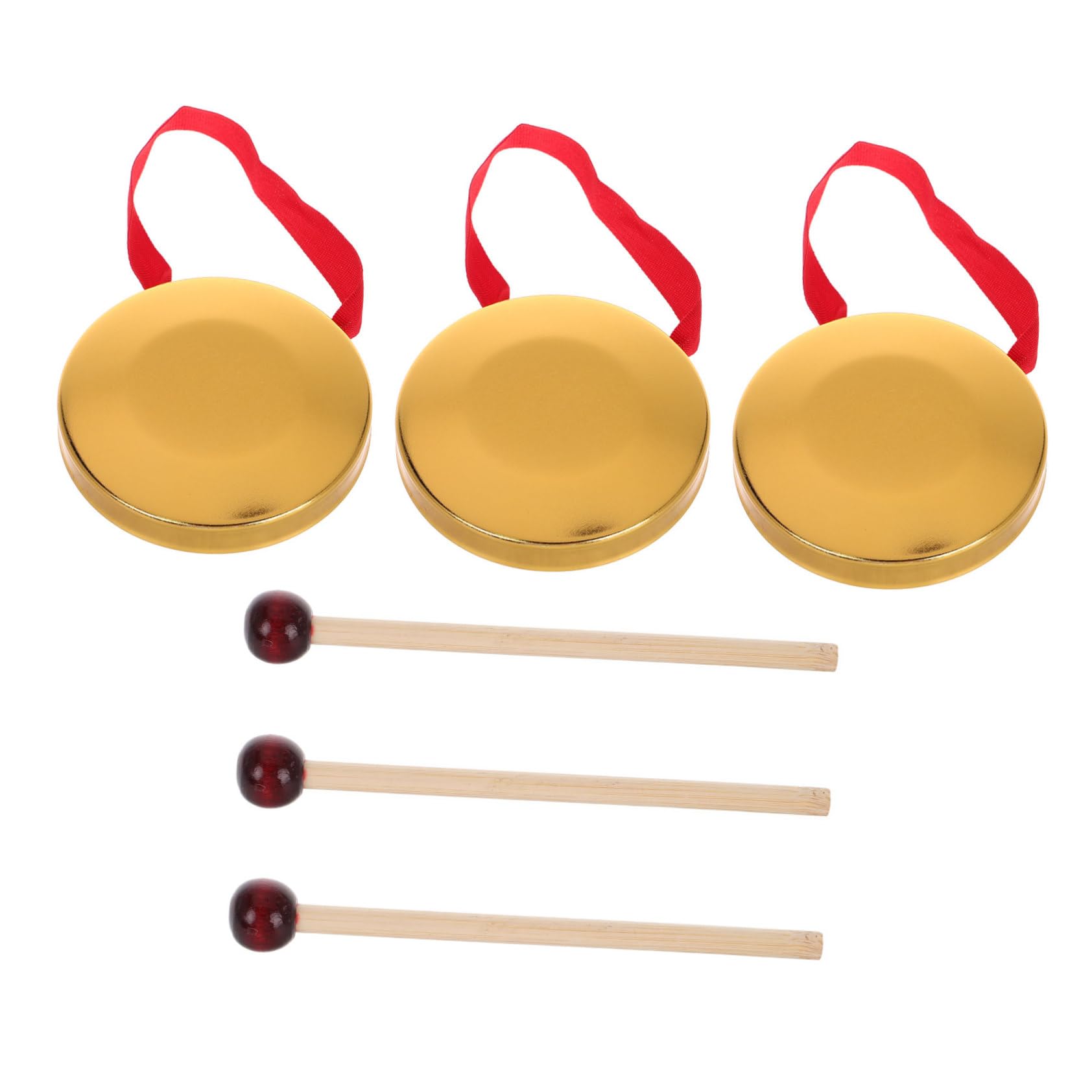BESPORTBLE 3 Sets Copper Gong with Mallet Percussion for Music Lessons Band Performances and Fun Decor Lightweight Design and Durable Materials