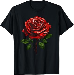 Single Red Rose Flower T-Shirt - Buy now