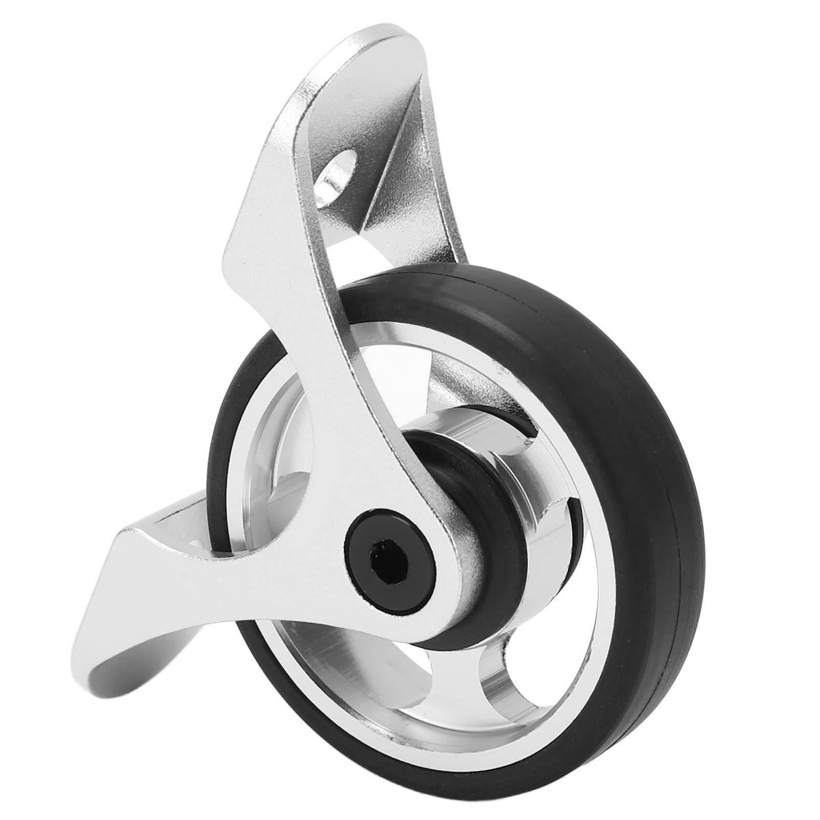 Folding Mudguard Bearing Easy Wheel Aluminum Alloy Rubber Mud Removal Wheelset for Brompton Spare Accessories(Silver)