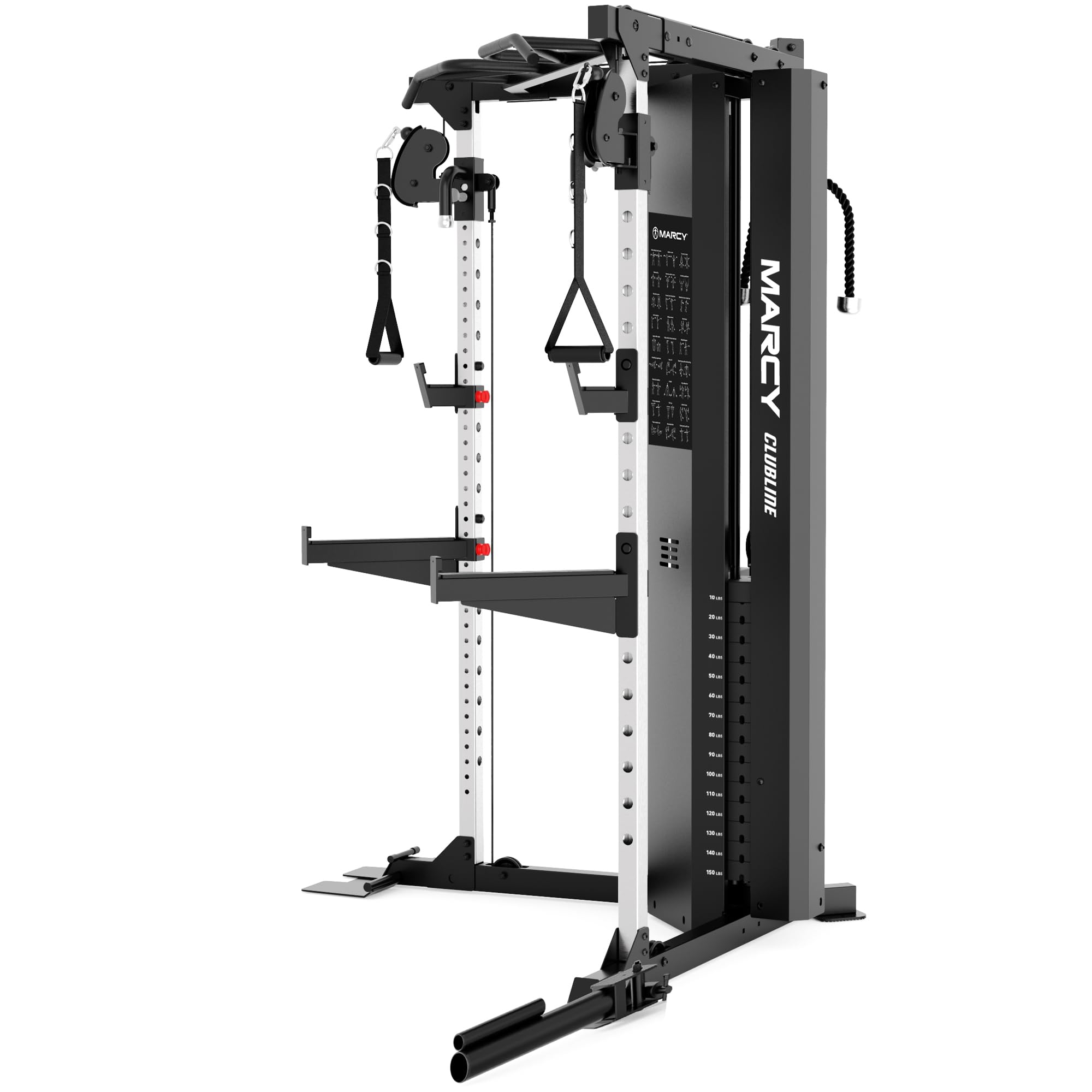 Marcy Máquina Poleas SM-6500 Doble Torre 2x68kg Rack Home Gym | 34 Posiciones De Ajuste, Relación De Resistencia 2:1, Usuario Máximo 150 kg, Peso 273 kg