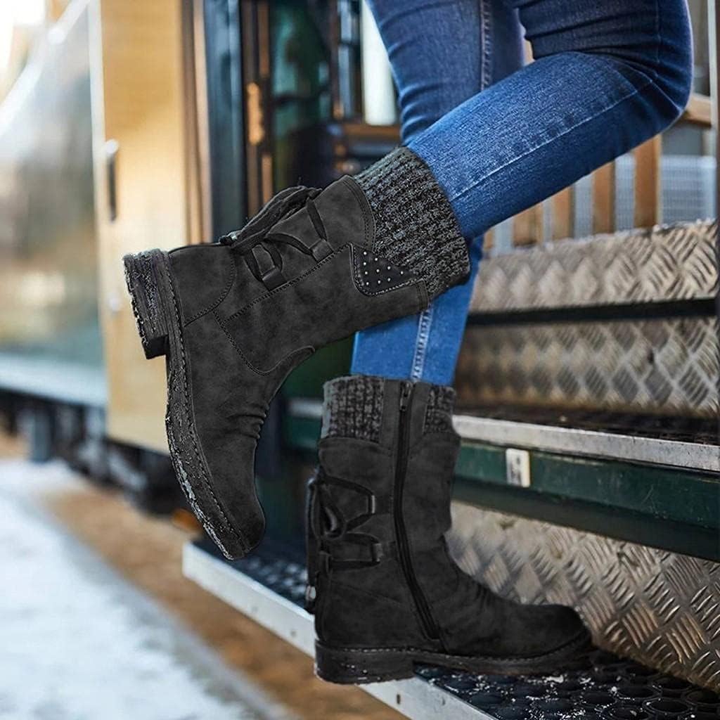 Botas vaqueras AODONG para mujer con punta cuadrada, botas de