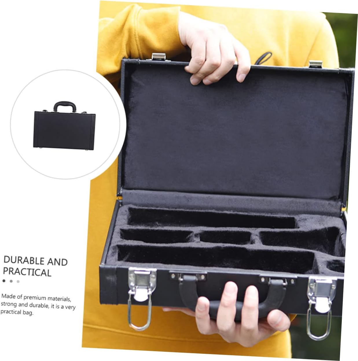 HANABASS Black Shockproof Clarinet Box Durable Storage Pouch with Reinforced Handle Stylish Design for Musicians Protects Your Instrument From Damage