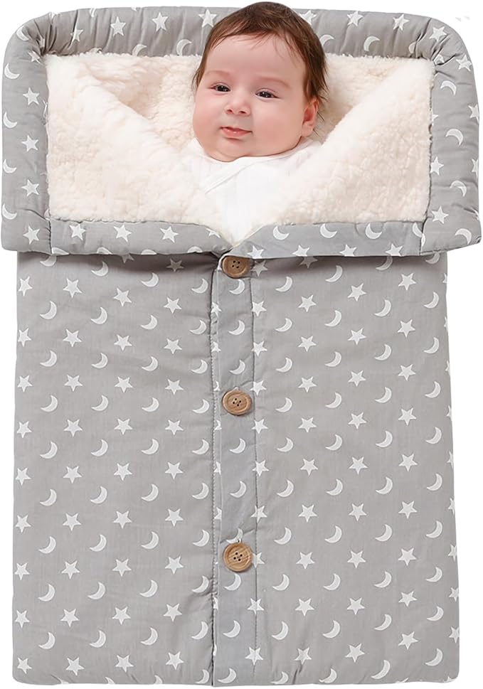 AiWMGL Baby Swaddle Blanket Boys Girls Newborn Swaddling Wrap Winter Warm Fleece Cotton Thick
