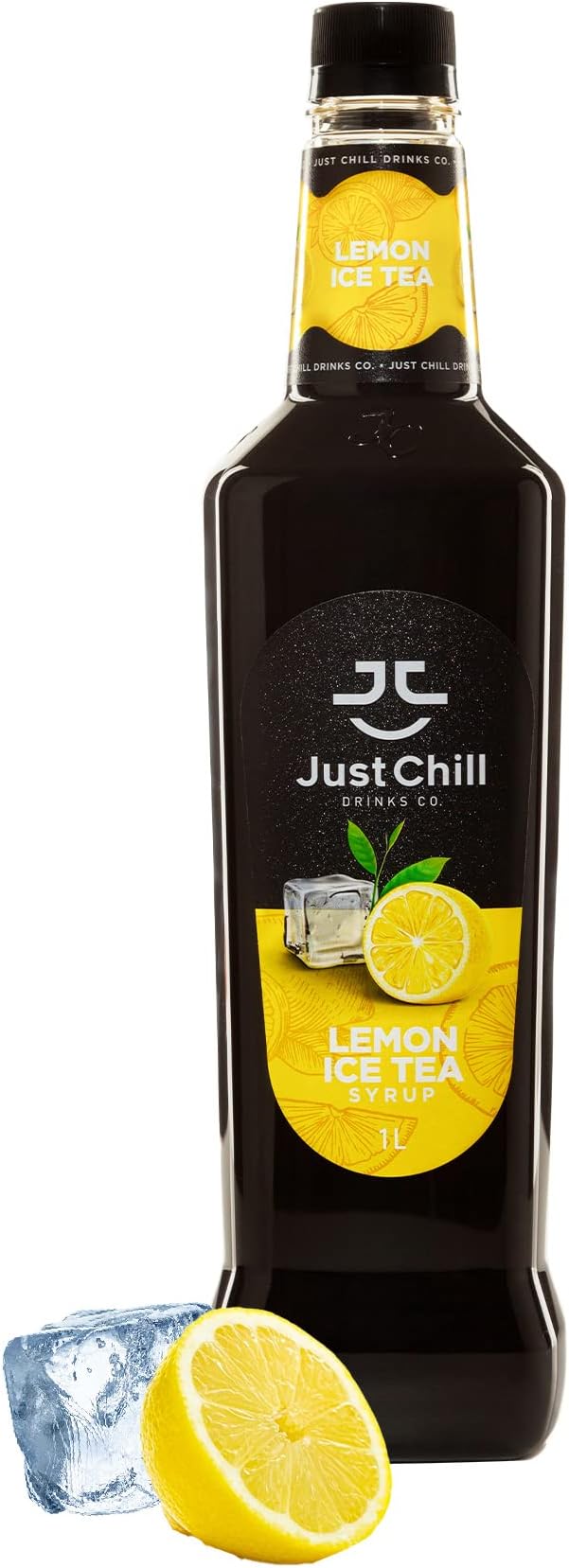 Just Chill Drinks Co.- Lemon Ice Tea Syrup - 1L - Made with real tea extract & fruit Juice conc (Non GMO, Vegan, Gluten free, Halal) - Refreshing, thirst quenching drink