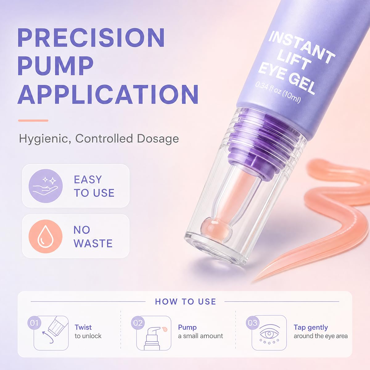 Instant Lift Eye Gel, Firming & Tightening Eye Treatment, 2 Count
