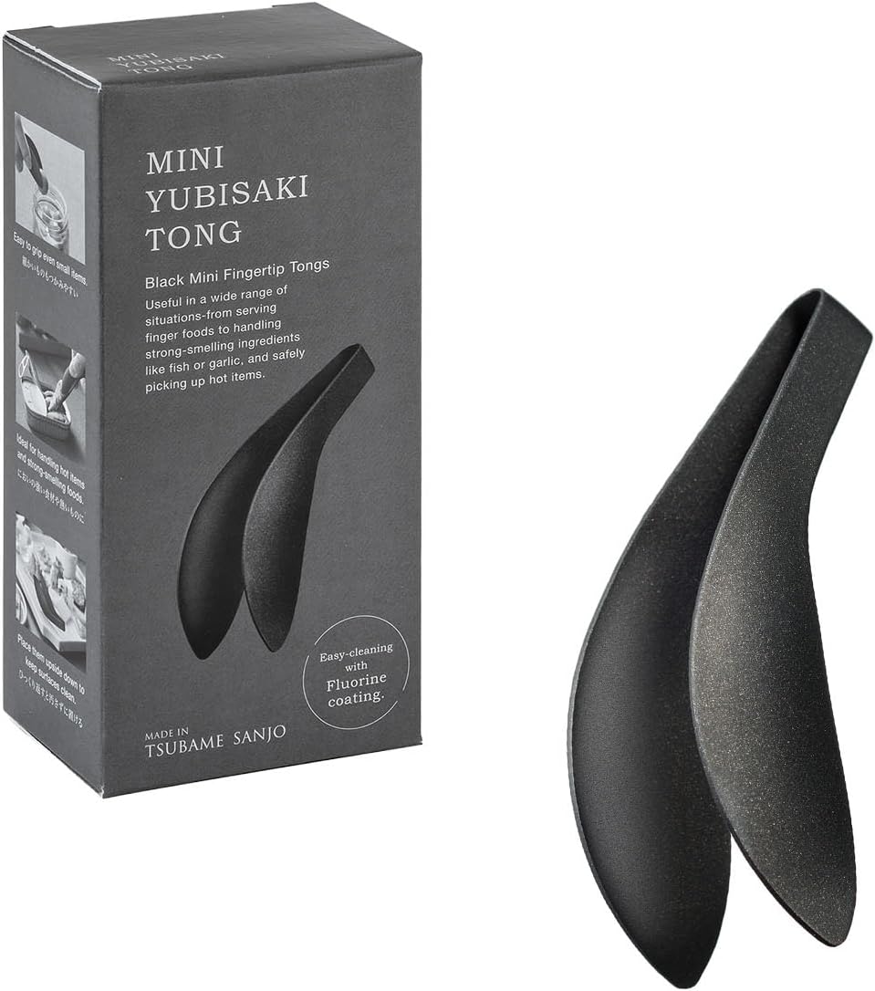 Oaks Ray Leye Mini Tongs, Cosmetic Box, Seamless, One-Piece, Use Like Finger Extensions, Secure Grip, Black, Gift Box