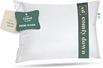 Comfydown Goose Down Oreiller de voyage - Rempli de 800 Puissance de remplissage Goose Down, Égyptienne 300 Nombre de fils 100% Couverture en coton pour voiture Plane & Sommaire - Fait en USA (13" x 18")