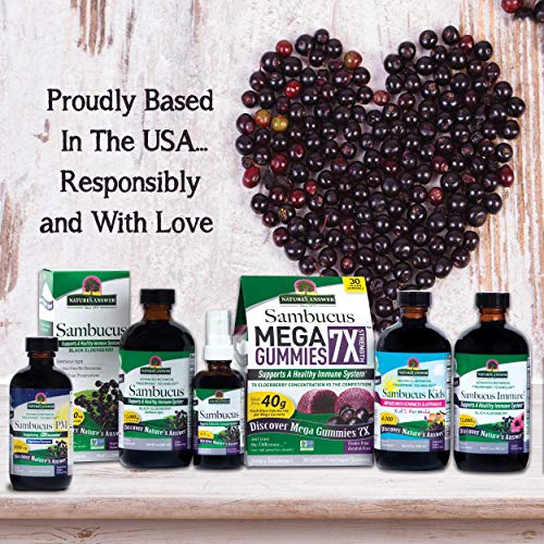 Nature's Answer Sambucus Black Elder Berry Extract Syrup In Plastic Bottle Alcohol-Free 8-Fluid Ounces | Daily Immune Support | Packed With Antioxidants | Family Friendly | Flue Season Defender #TOP3