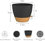 ZMTECH paquet de 2 10 Pots de plantes de pouce avec arrosage des lèvres auto-arrosage Planters avec trous de drainage et pot de fleurs amovibles de Saucer en plastique pour les plantes d'extérieur intérieur (Gray)