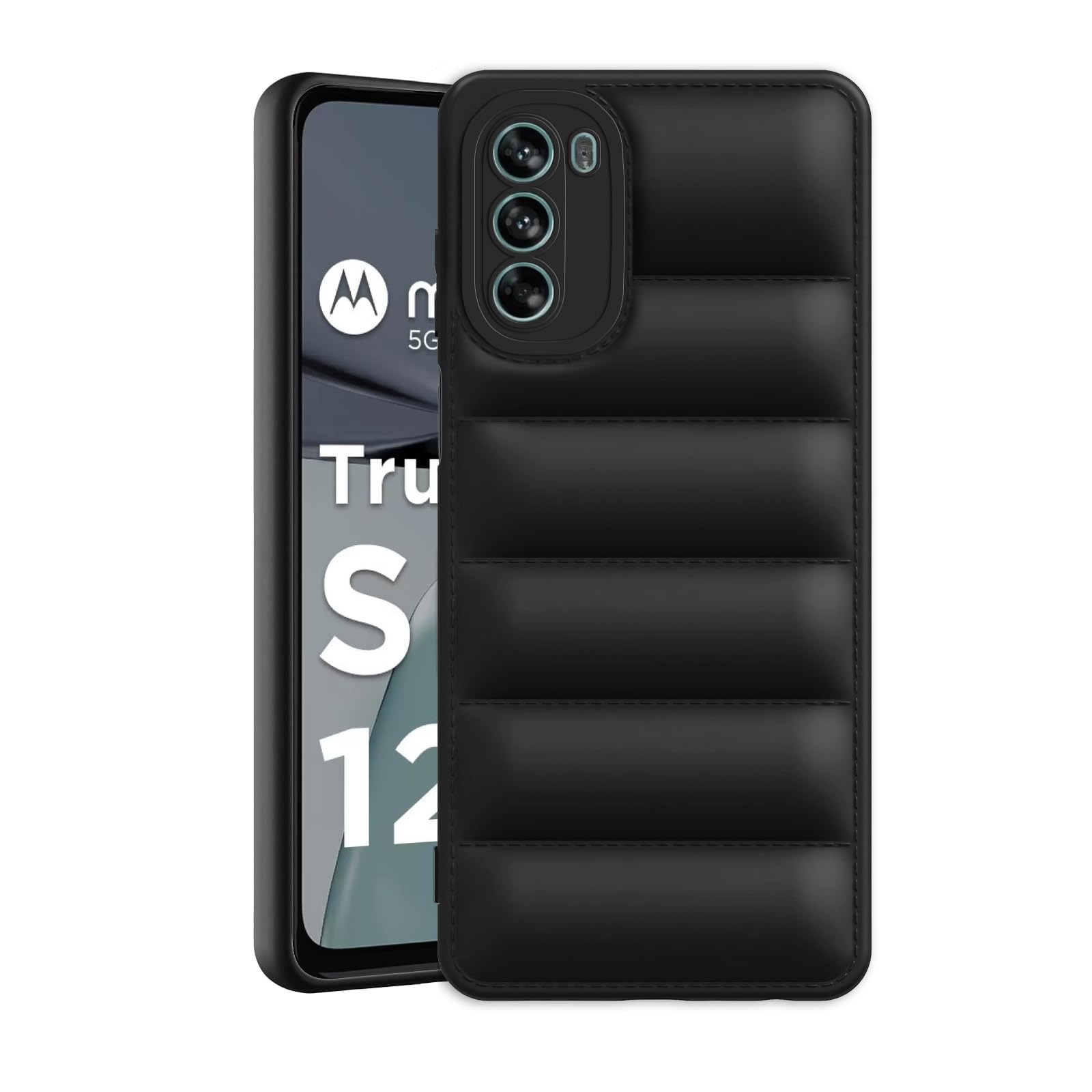 Plus Puffer Case Camera Protection Soft Back Cover for Motorola Moto G62 5G - Black (B0CN5H55KP) Amazon Price History, Amazon Price Tracker