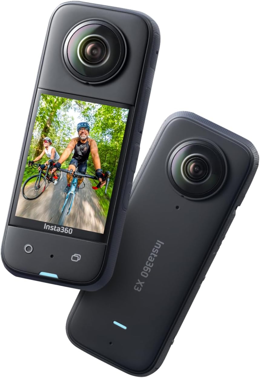 X3, 360 Action Camera with 5.7K 360 Active HDR Video, 4K Single-Lens Camera, Waterproof, FlowState Stabilization, 2.29" Touchscreen, AI Editing, for Motorcycle, Wintersports and Vlogging