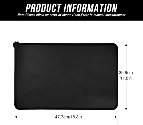 Miniatura 7 de Tapete antideslizante, tapete de silicona impermeable para alimentación de mascotas, tapete antideslizante para alimentos para mascotas, tapete para