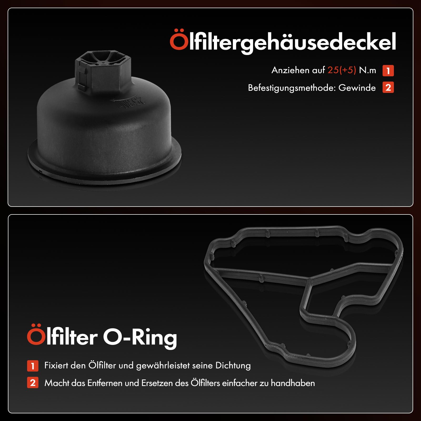 Frankberg Ölkühler Motoröl Ölfiltergehäuse Diesel Kompatibel mit i20 PB PBT i30 FD GD i40 VF iX20 JC Accent III MC Replace# 263102A520