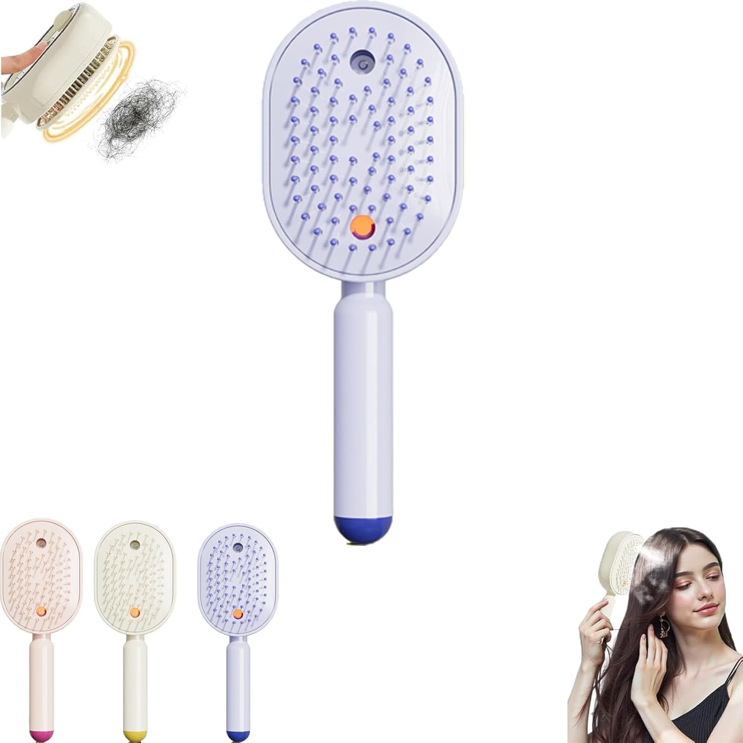 HaarbüRste Mit Wasserspray, 2-In-1 EntwirrungsbüRste Mit Integriertem SprüHnebel Nass- Und TrockenbüRste Für Bei Lockigem, Welligem Oder Trockenem Haar, nützliches Geschenk für Frauen.