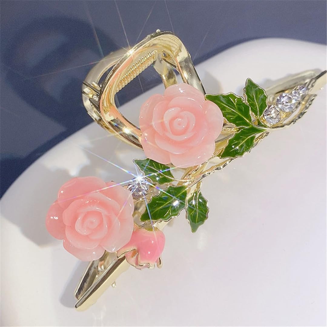 Hair Stick,Chinese Hairpins,Hair Pin Stick Mujeres Elegantes Flores románticas Rosa Flor Pinza for el Cabello Pinzas for el Cabello Diadema Horquilla Accesorios for el Cabello Oranment