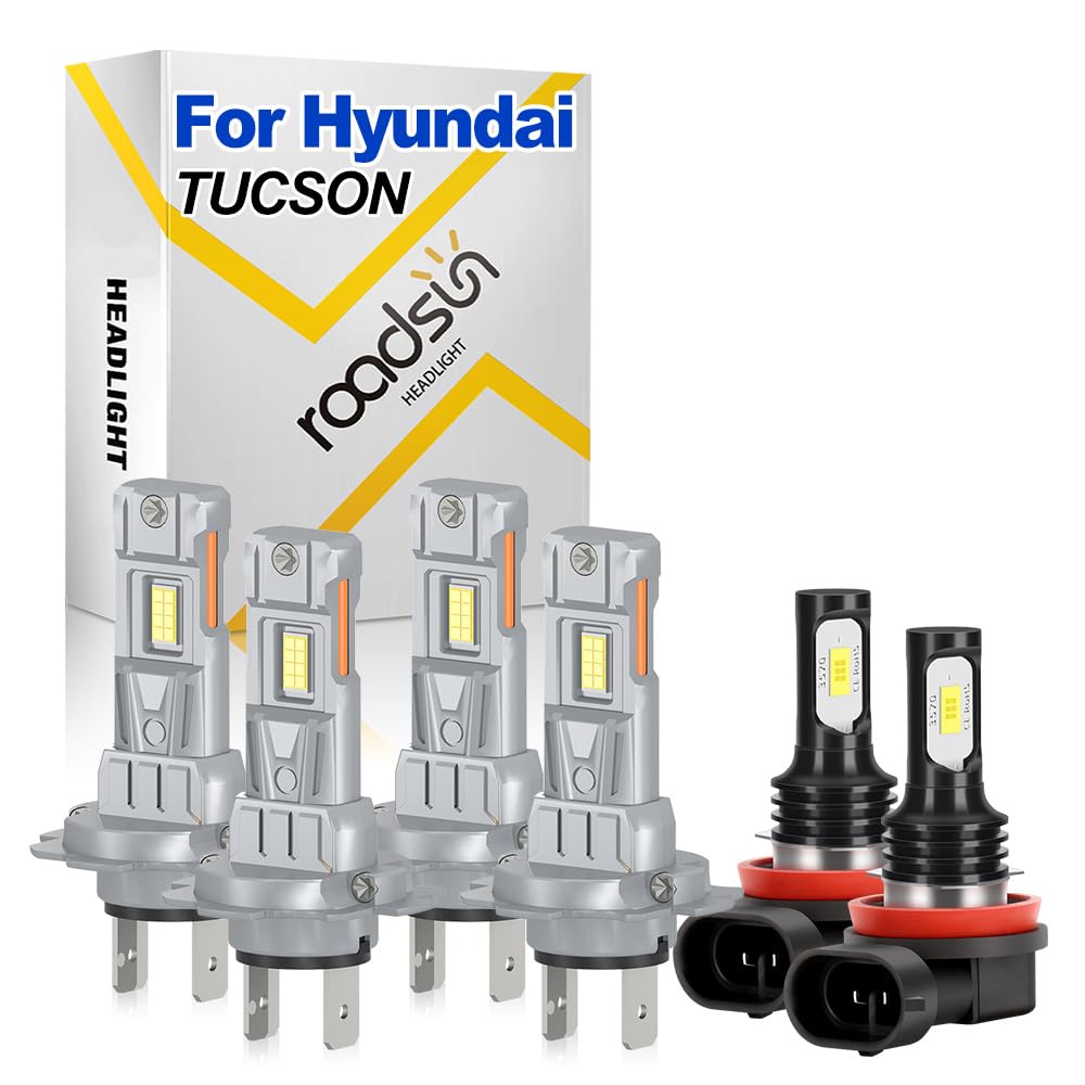 Genérico Bombillas LED para Faros, 120W, 6000K Blanca, H7 Luz de carretera y luz de cruce, H11 Luz Antiniebla, Luces LED anti-deslumbramiento, For Hyundai Tucson 2015-2018