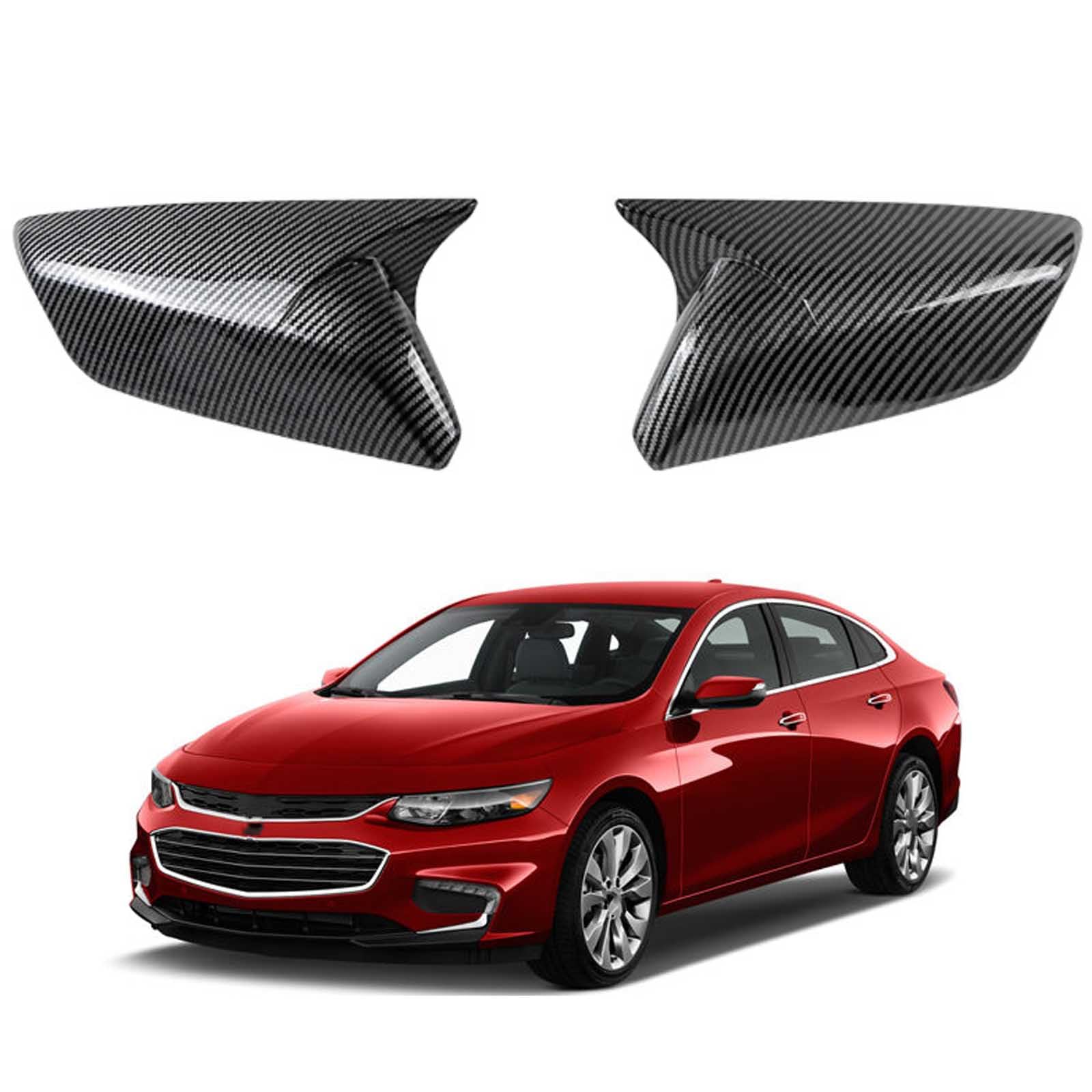PAPEP Door Mirror Cover Caps for Malibu 2016, Left Right Side Wing Rearview Mirror Cover Lid 2 Pieces Exterior Styling Accessory,Carbon fiber texture