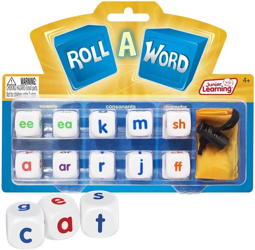 Junior Learning Roll a Word Develop Spelling and Word Formation Dice, Multi