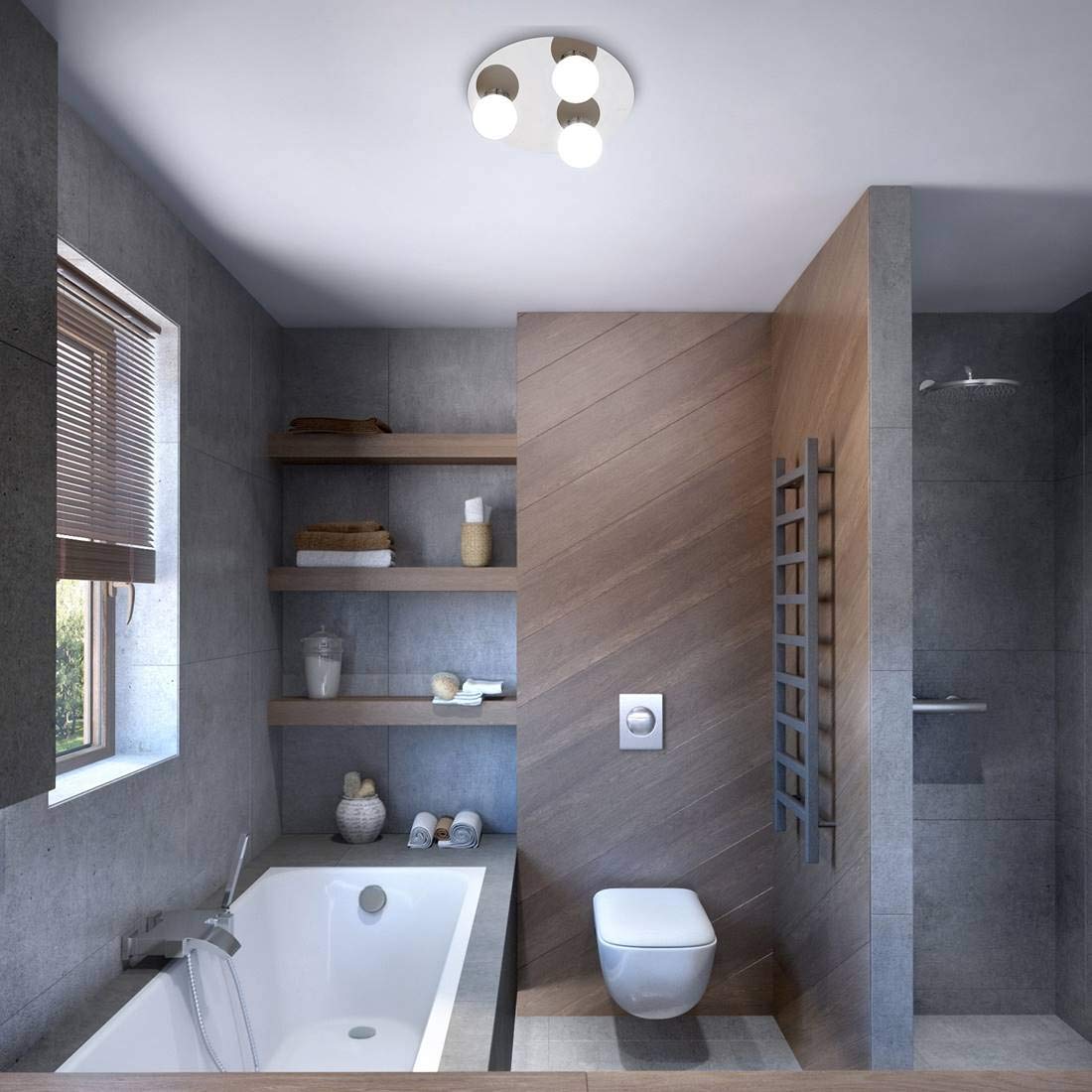 Bagno luce Becca metallo/vetro cromato/bianco Ø30cm IP44