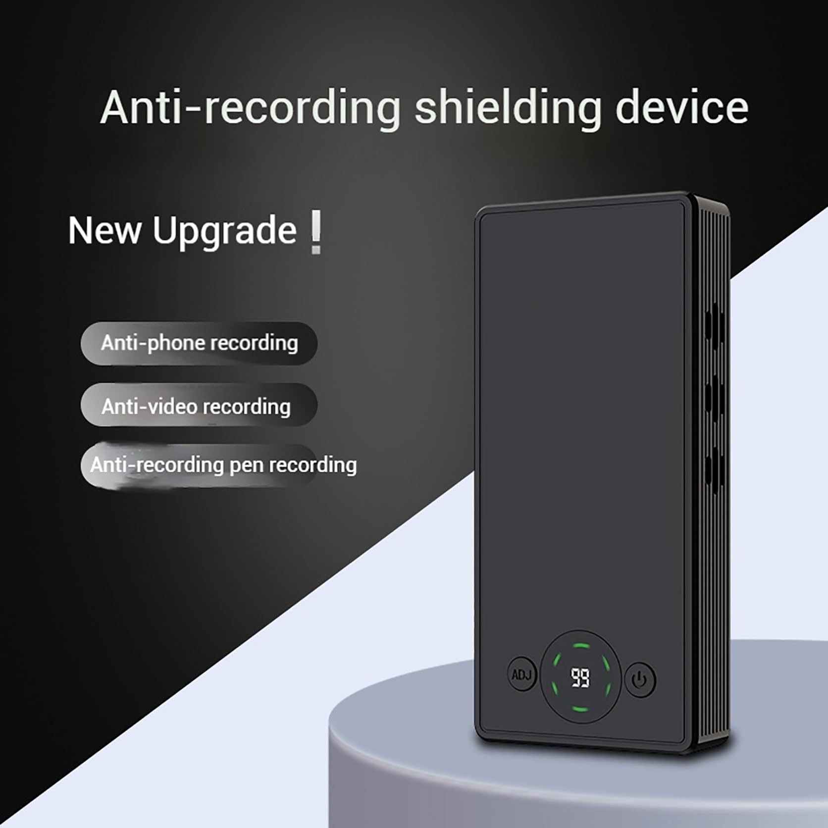 Dispositivo Anti-Registrazione Audio con Portata di 50 M, Jammer del Segnale Telefonico, Dispositivo Anti-Registrazione Portatile con Telecomando per La Riservatezza