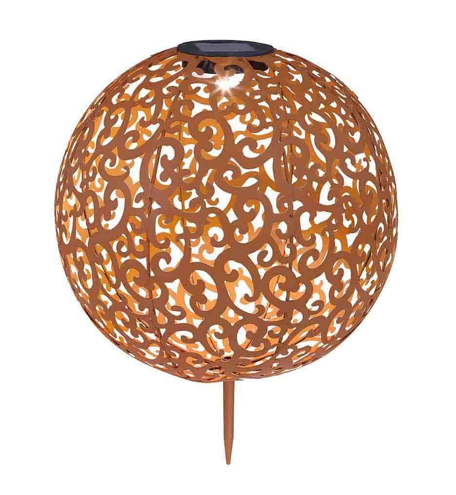 Globo - Lampada solare in metallo, 0,12 W, colore: Ruggine