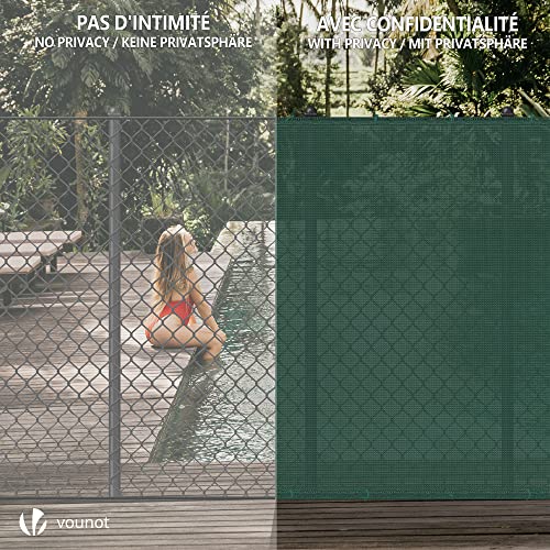 Image of VOUNOT Privacy Netting 6' x 33' Garden Screening 150 GSM HDPE Shading Net, 85% Shading Rate UV-Resistant, Tear-Resistant Windbreak Fencing with Holes and Cable Ties, Green