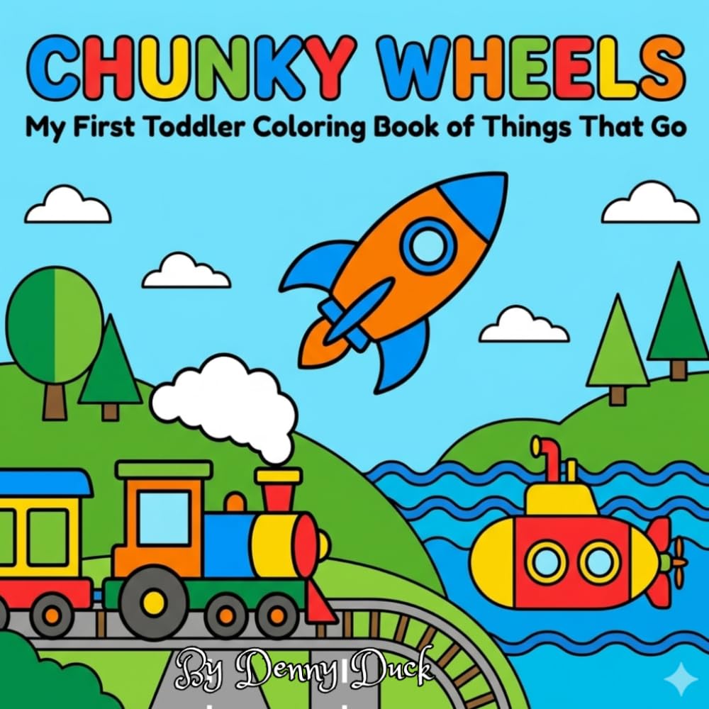 My First Toddler Coloring Book of Things That Go : Chunky Wheels: Cute and simple