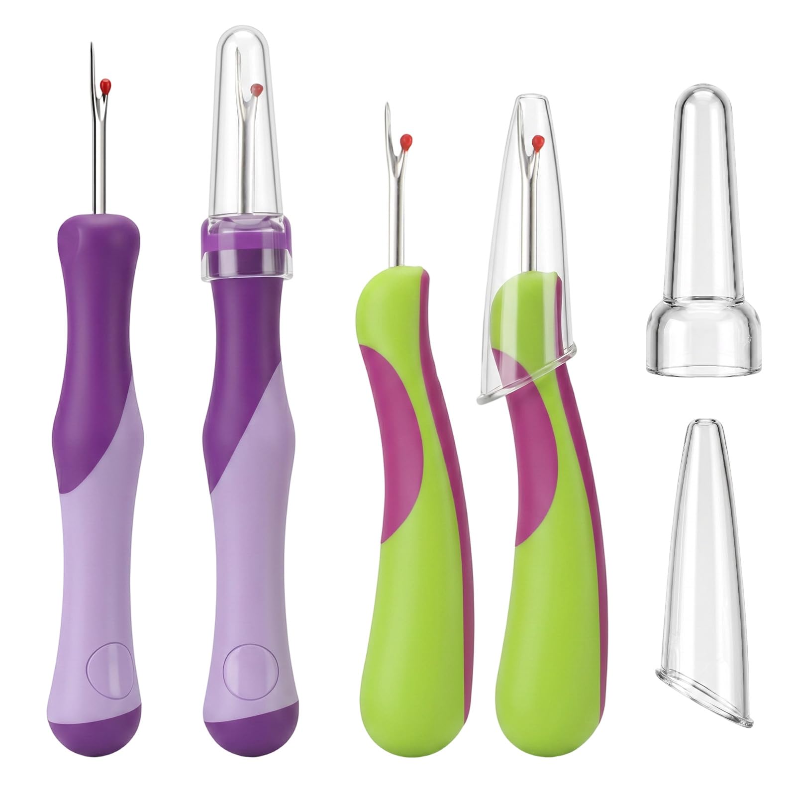 4 Pcs Seam Rippers for Sewing, Seam Ripper and Thread Remover, Stitch Unpicker Tool for Hand Sewing Knitting Crafting Stitching Embroidery(Purple+Green)