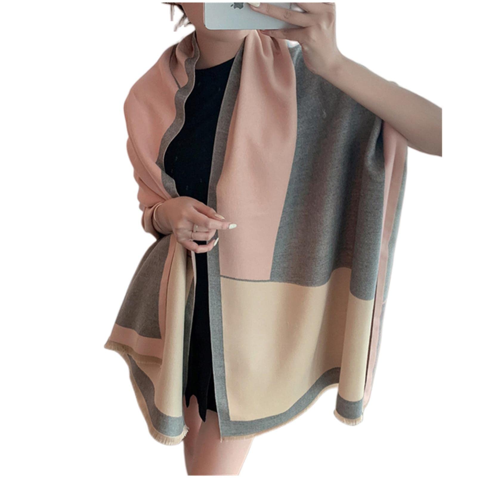 URYYRIT Foulard Écharpe Cachemire Chaude Dames Imprimer Un Châle De Couverture Hivernale Épaisse Et Envelopper Pashmina 180 * 65 Cm Femmes-Wyt57-2