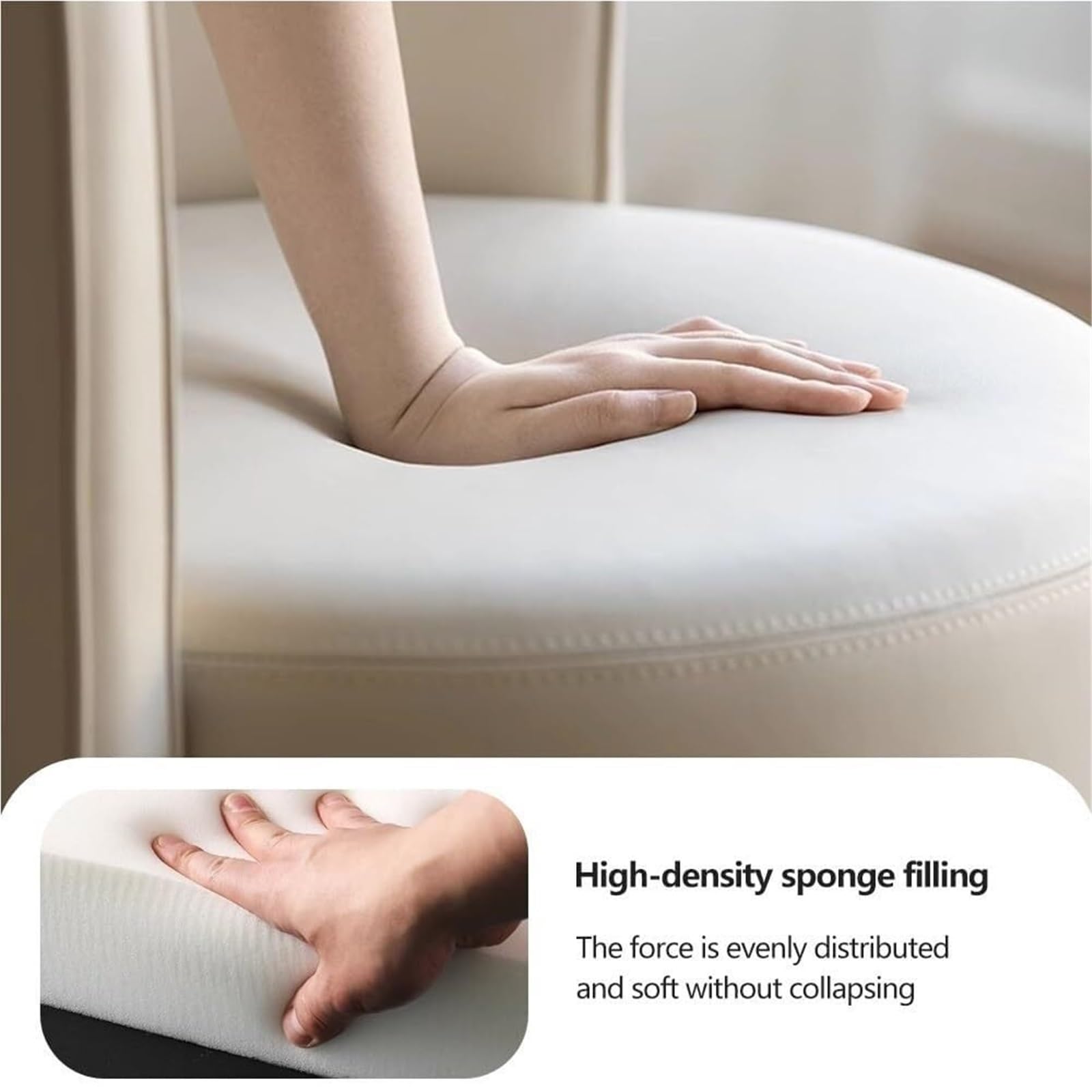 Lussuoso sgabello da trucco moderno girevole a 360 °, morbido sedile imbottito, perfetto per la decorazione della casa, elegante design grigio, comoda sedia per toelettatura per routine di bellezza