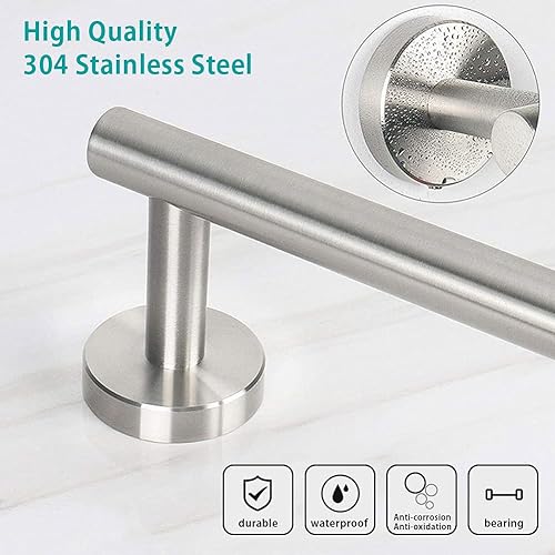Miniatura 3 de Toallero de 24 pulgadas, estante de baño resistente al óxido, grueso SUS 304 de aspecto moderno de acero inoxidable (níquel cepillado, 24 pulgadas)