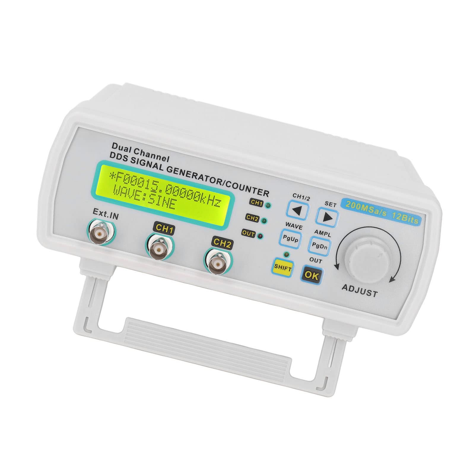 Shanrya Frequenzimetro Display LCD Ad Alta Precisione 25 MHz Generatore di Segnale Professionale Programmabile a Bassa Distorsione Contatore DDS 2 per Ingegneria Elettrica (Spina UE