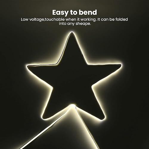 Miniatura 9 de HEGEHE Tira de luces LED COB regulables, 3m9.9ft DC5V 320LEDsm, no impermeable, flexible, tira de luces FOB, luz diurna blanca flexible con