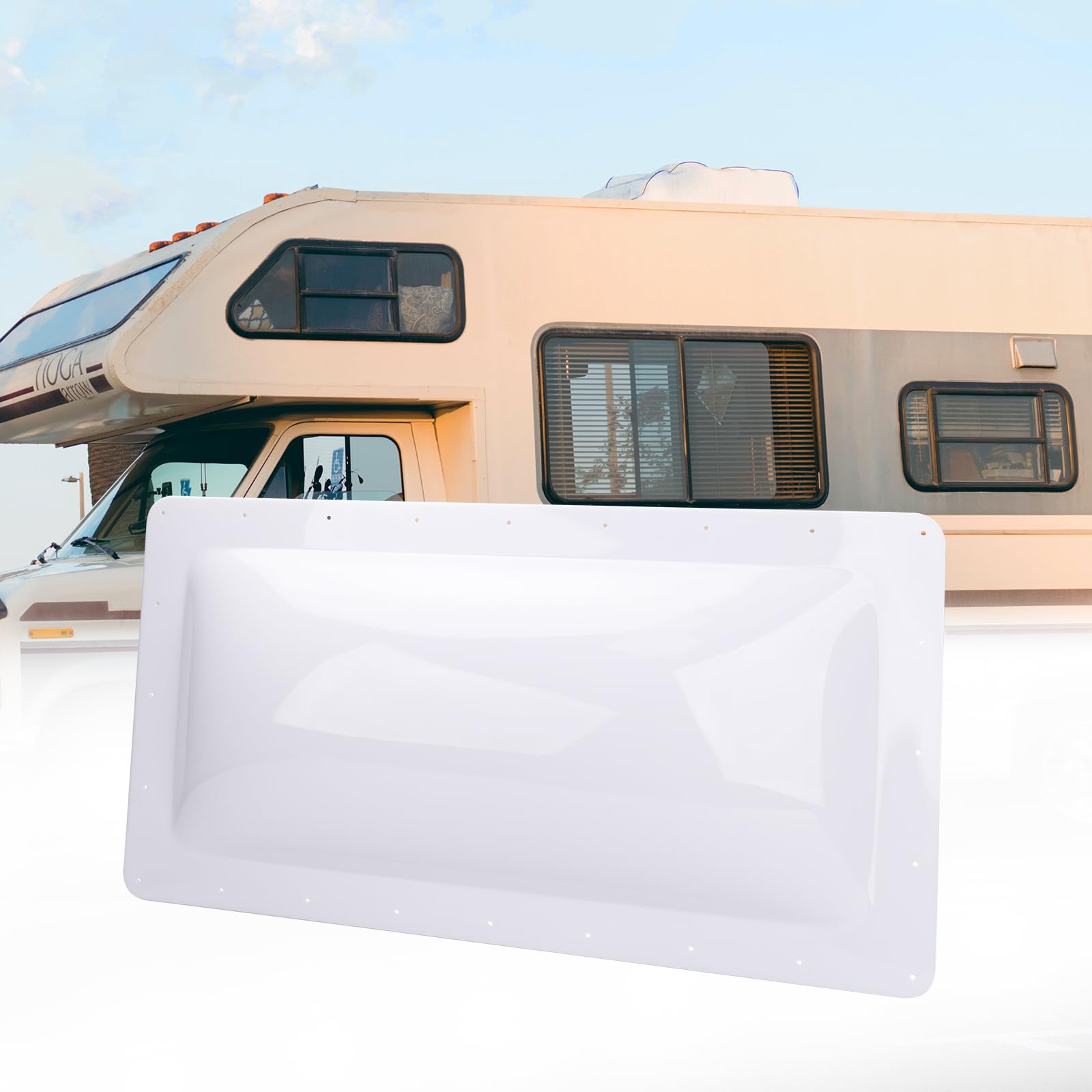 RVGUARD RV Skylight Replacement, 18" x 34", White, Include Screws