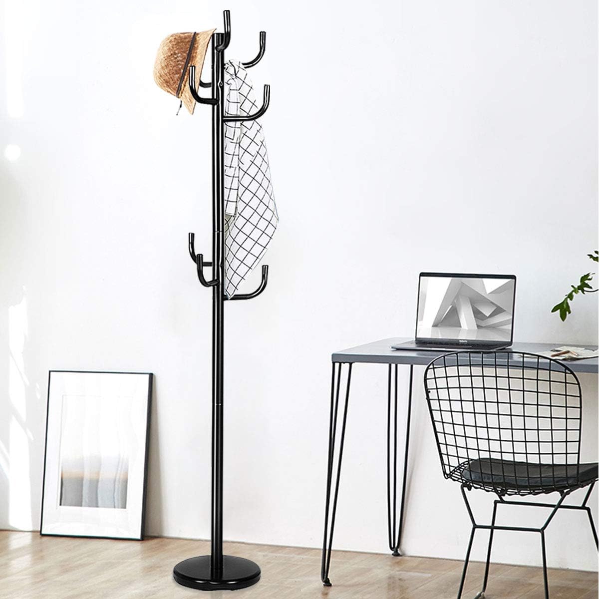 Tangkula Freestanding Metal Coat Rack, Black image 5