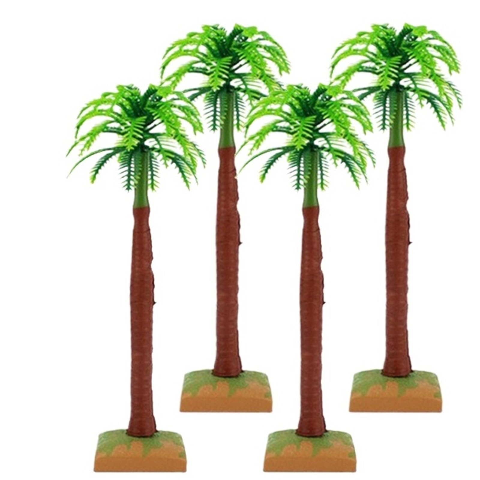 DUNSBY Model Trees Simulation Model Tropical Palm Coconut Tree，flowerpot Bonsai Craft DIY Decoration Train Track Layout(4pcs)