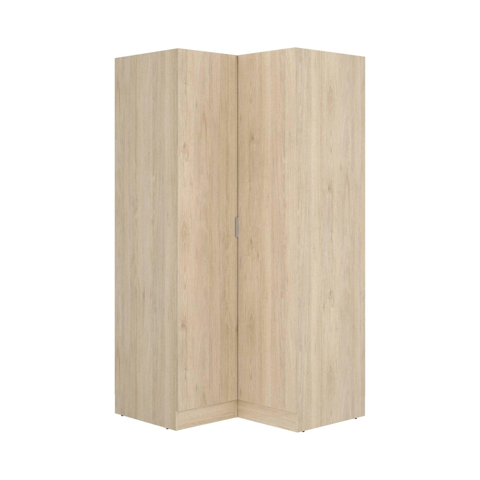 Dmora Guardaroba 2 Ante Elgon 92.5x184h cm Marrone Rovere Appendiabiti 4 Ripiani, Armadio Camera da Letto 2 Ante