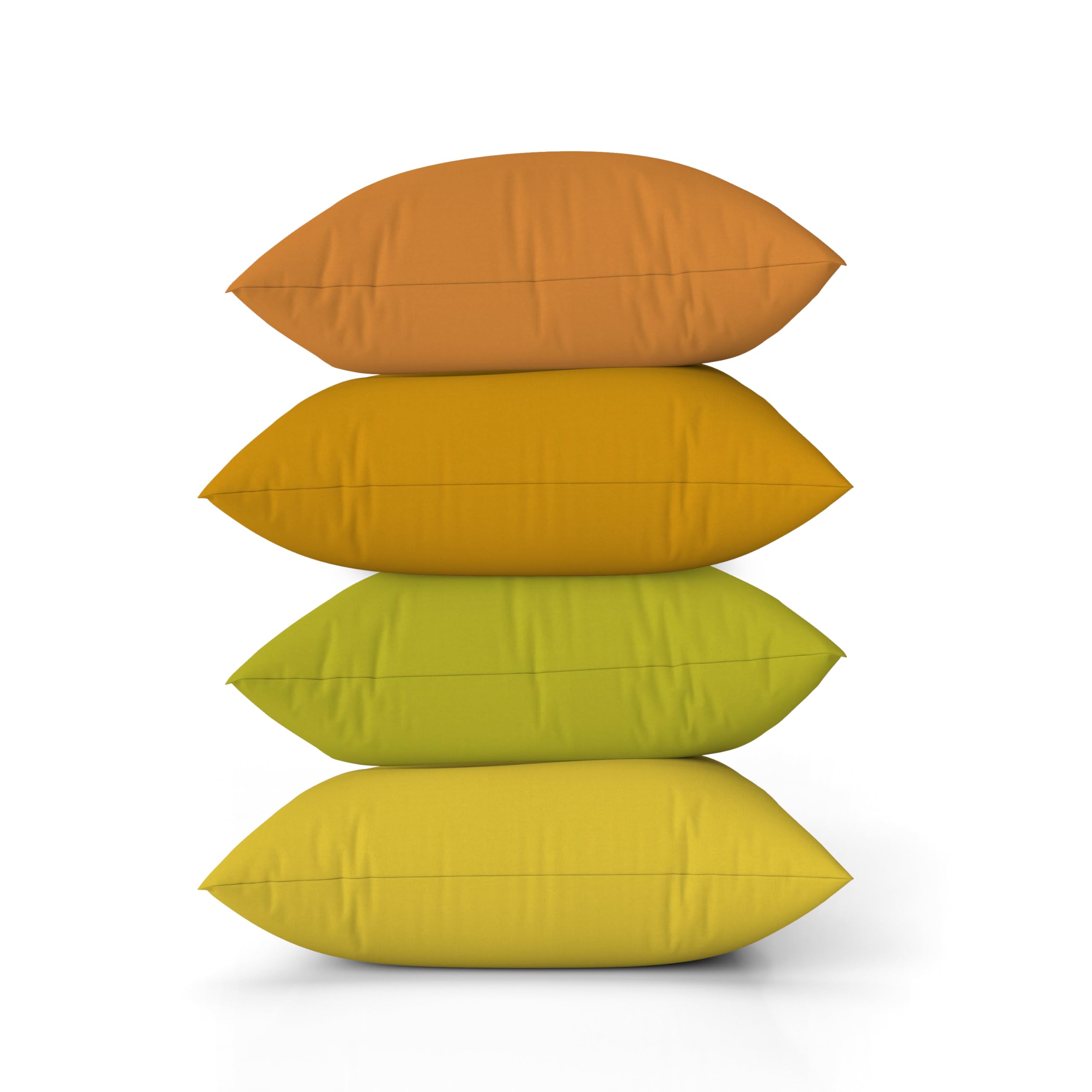 ggaimwf Solid Color Linen Look Cushion Covers for Sofa Orange Gradient Throw Pillow for Bed Fallen Leaf Style Yellow Color Handmade Square Cushion Cases with Invisible Zipper
