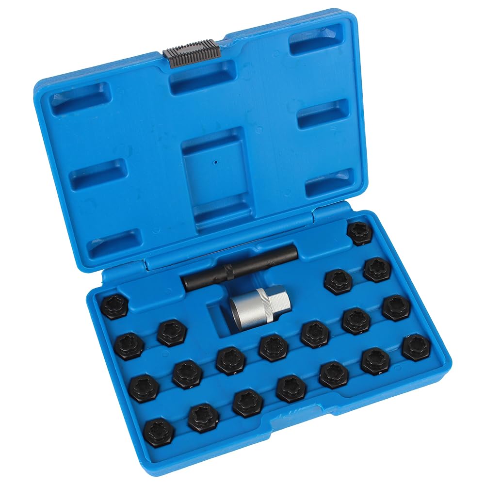 Llave Vaso Desmontaje de Tuercas Antirrobo de Seguridad Compatible con vehículos con Tornillos de Seguridad