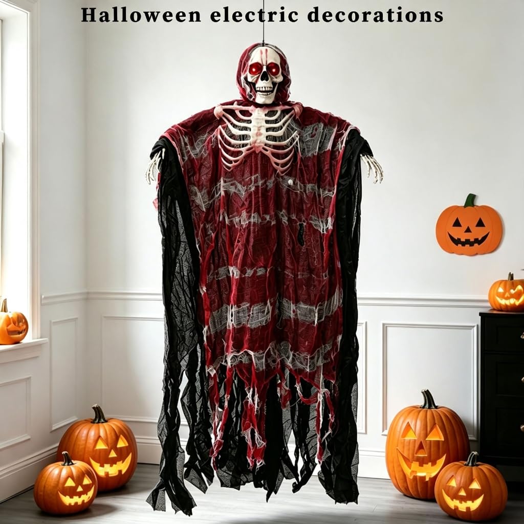 Scheletro di Halloween da appendere per esposizione di ingresso e scene di festa stile