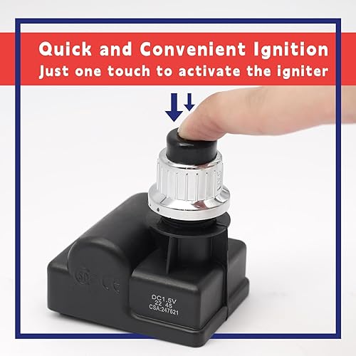 Miniatura 5 de Kit de encendedores de parrilla de repuesto para parrilla Blackstone de 36 pulgadas, botón electrónico de encendido de batería de repuesto con 4