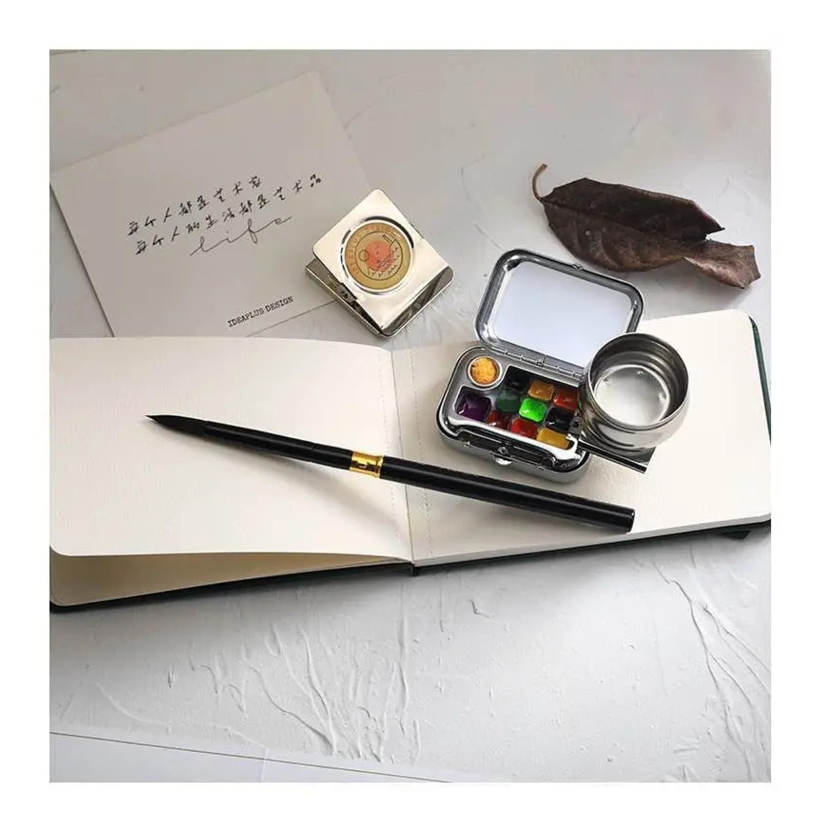 Mini boîte d'aquarelle portable vide 10/16 grilles pour voyage, peinture, croquis, hydratant, fournitures artistiques (10 compartiments)