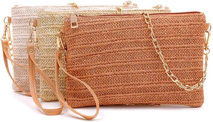 Beurlike Straw Clutch Purses for Women Beach Wristlet Wallet Small Cross body bag for Girls - Image 5
