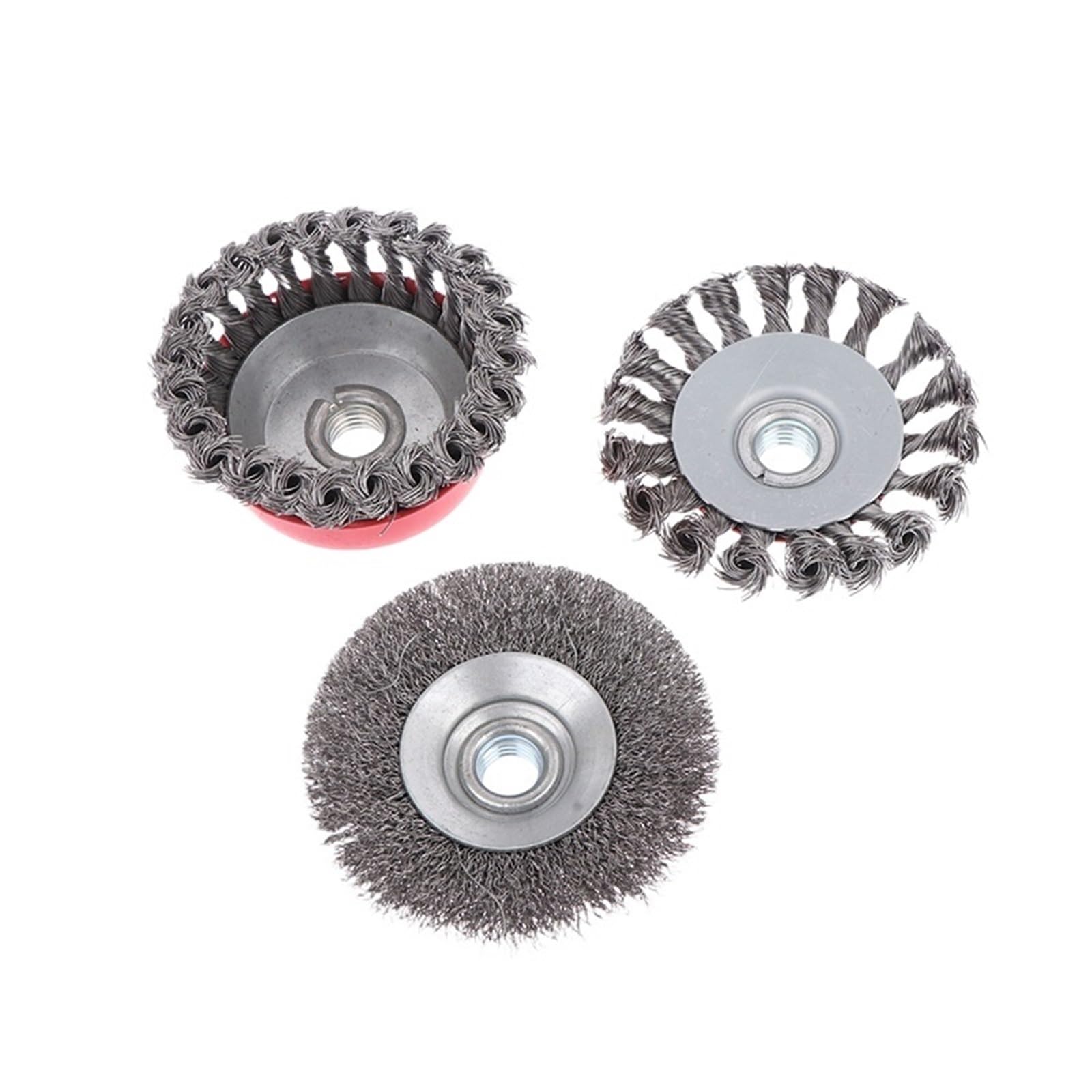 Disques à brosse métallique, Brosse en fil d'acier torsadé 75mm/100mm M14, retrait rouge for meuleuse d'angle(A2)