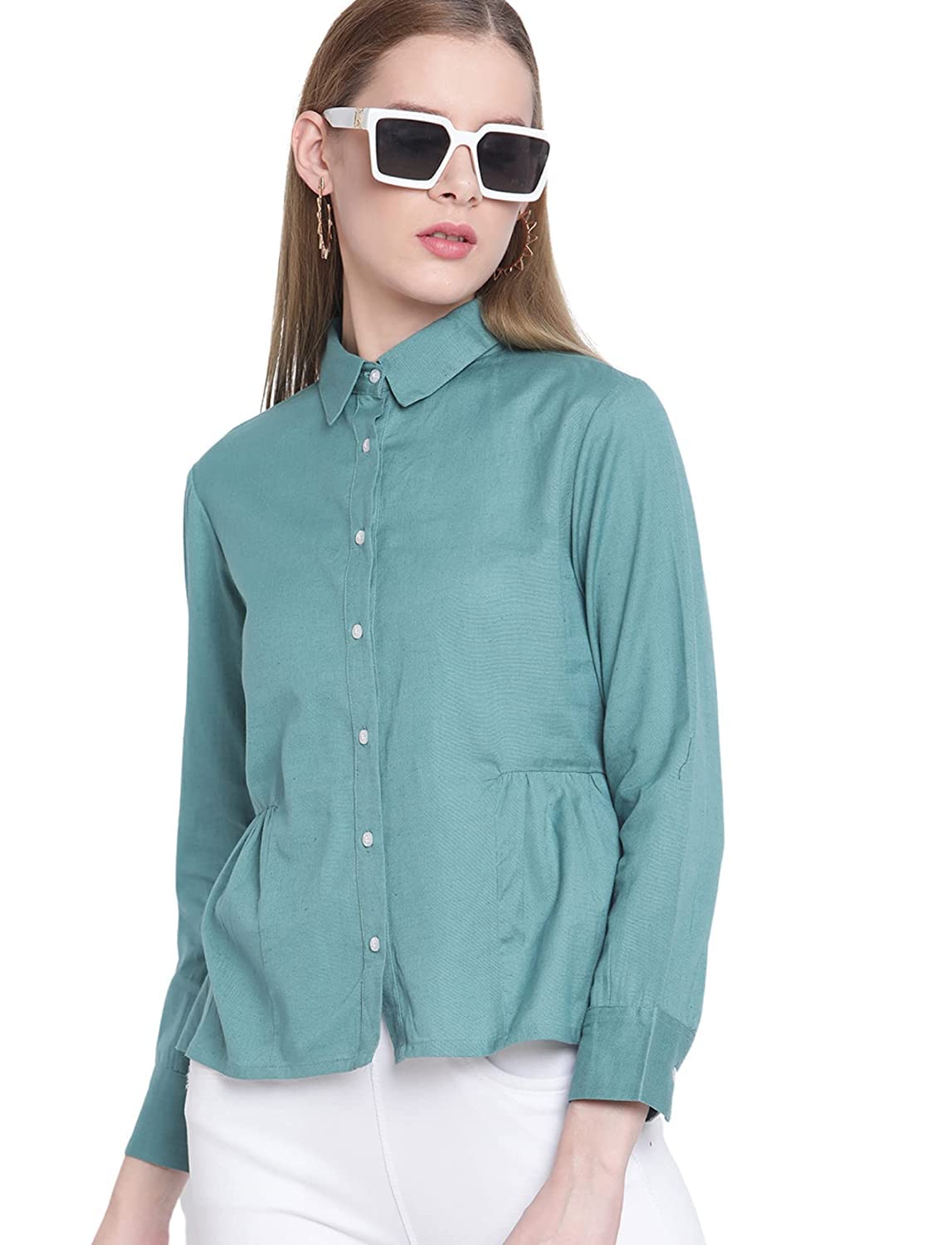 styleville.inCollared Button Down Shirt with Full Sleeves