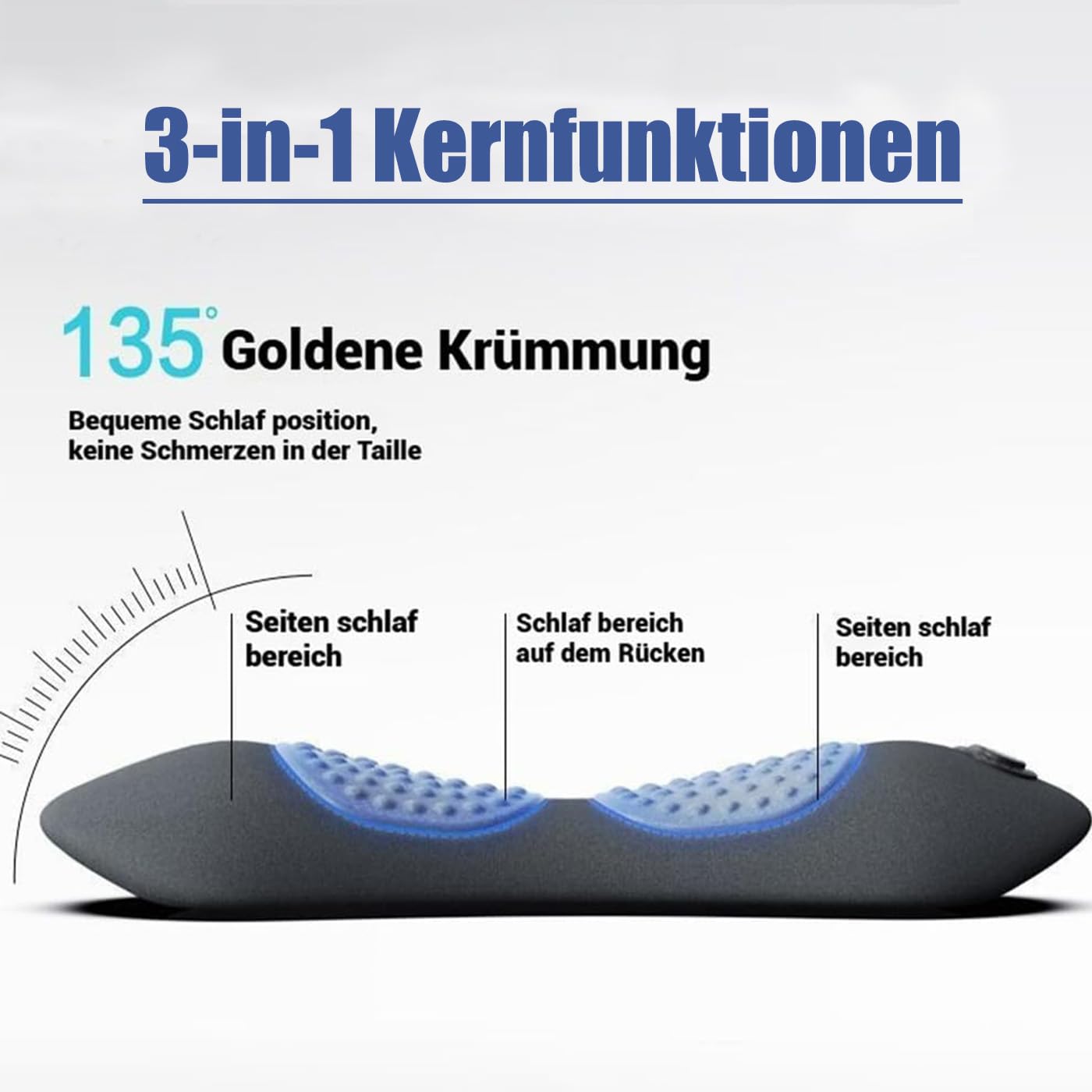 3 In 1 RüCkenmassagegeräT Zentira, Back Massager with Traction, Vibration & Heat, Ergonomic Massagekissen Rücken für Unteren Rücken, Nacken (BH)